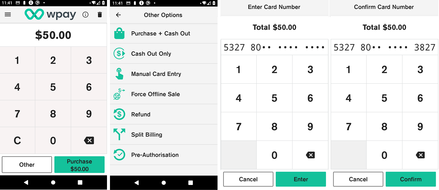 MOTO PIN pad confirmation screen