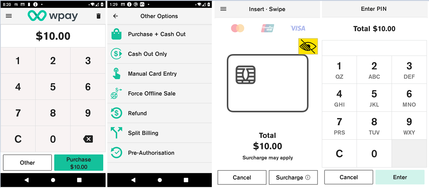 Surcharge with total screens