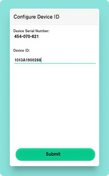 Configure Device ID screen