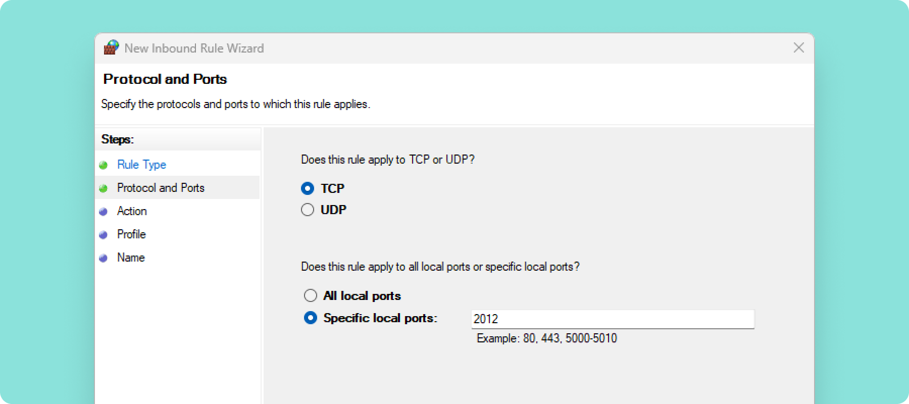 Step - Protocol and Ports