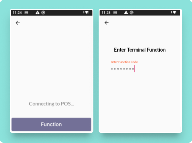 Enter terminal function code